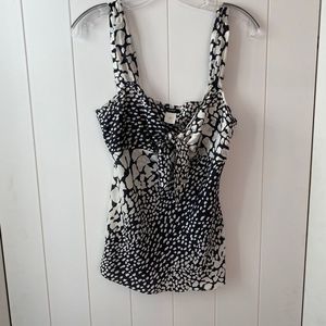 J Crew Python Silk Tank Side Zipper Tie Front Size 4